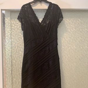 Black lace evening dress